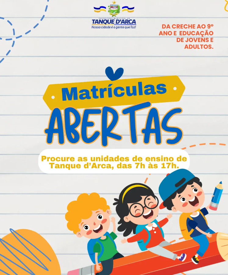 Matrículas abertas na rede municipal de ensino